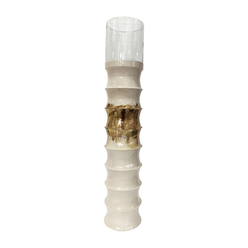 Metal 53" Floor Hurricane - Pearl/Gold