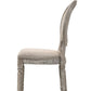 Faustine - Side Chair (Set of 2) - Tan Fabric & Salvaged Light Oak Finish