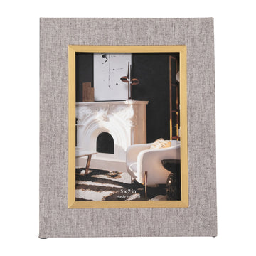 5X7 Linen With Gold Metal Frame - Multi