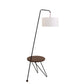 Stork - Floor Lamp - Walnut Wood Table Accent And White Shade