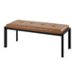 Fuji - Bench - Black Metal And Camel Faux Leather