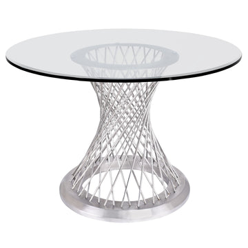 Calypso - Contemporary Dining Table Tempered Glass Top - Clear