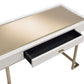 Boice - Vanity Desk - White PU & Champagne Finish