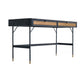 Saratoga - 2 Drawer Desk With Rattan - Black Acacia