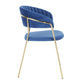 Tania - Chair - Gold Metal With Blue Velvet (Set of 2)