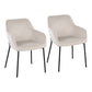 Daniella - Dining Chair - Black Steel And Cream Velvet (Set of 2)