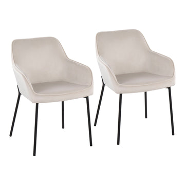 Daniella - Dining Chair - Black Steel And Cream Velvet (Set of 2)