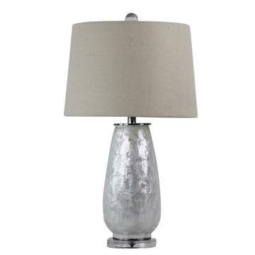 28" Capiz Table Lamp Acrylic Base - Champagne