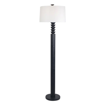 61" Carved Totem Floor Lamp - Black