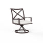 La Jolla - Swivel Dining Chair, With Self Welt - Canvas Flax / Dark Brown