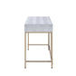 Piety - Vanity Desk - Silver PU & Champagne Finish