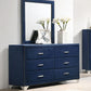 Melody - 6-Drawer Upholstered Dresser With Mirror