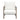 Blair Accent Chair in White Fabric with Curved Wood Leg