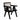 Carter Dining/Accent Chair in Solid Wood Frame in Black Finish w/ Natural Cane Seat Back