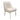 Set of (2) Quinn Dining Chairs w/ Vertical Outside Pleat Detail and Contoured Arm in Cream Velvet w/ Brushed Gold Metal Leg