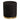 Sorbet Round Accent Ottoman in Black Velvet w/ Gold Metal Band Accent