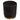 Sorbet Round Accent Ottoman in Black Velvet w/ Gold Metal Band Accent