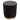 Sorbet Round Accent Ottoman in Black Velvet w/ Gold Metal Band Accent