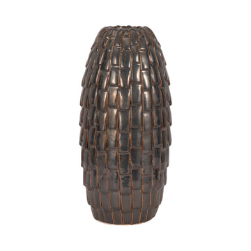 Afia Large Ceramic Vase - Brown