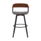 Athena - Swivel Walnut Metal Stool