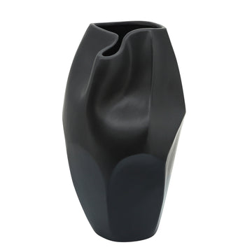 Ceramic Abstract Vase 14" - Black