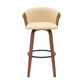 Diana - Swivel Walnut Wood Faux Leather Counter Stool