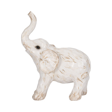 8" Elephant Figurine - White