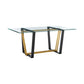 Kai Anastasia - Rectangular Glass Dining Table Set - Gold Brushed Base