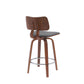 Pico - Swivel Walnut Wood Faux Leather Stool