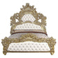 Bernadette - Eastern King Bed - White PU & Gold Finish