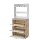 Hewett - Shoe Cabinet - Light Oak & White Finish