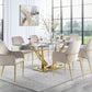 Barnard - Dining Table - Clear Glass & Mirrored Gold Finish