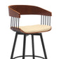 Athena - Swivel Walnut Metal Stool