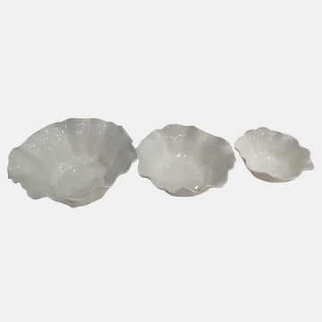 8" / 11" / 13" Petal Bowls (Set of 3) - Ivory