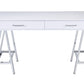 Coleen - Desk - White High Gloss & Chrome Finish