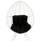 Galzed - Patio Lounge Chair - Black Fabric & White Wicker