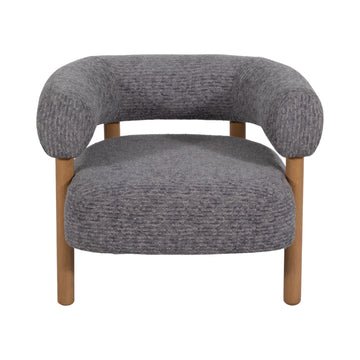 Roundback Accent Chair With Wood Legs - Gray