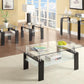 Dyer - Rectangular Glass Top Entryway Sofa Console Table - Black