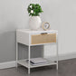 Amherst - 1-Drawer Radio Weave Rattan Metal Side Table