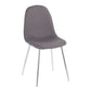 Pebble - Chair - Chrome And Charcoal Fabric (Set of 2)