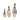 12" / 17" / 21" Rosana Bottles (Set of 3) - Gold