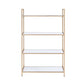 Ottey - Bookshelf - White High Gloss & Gold