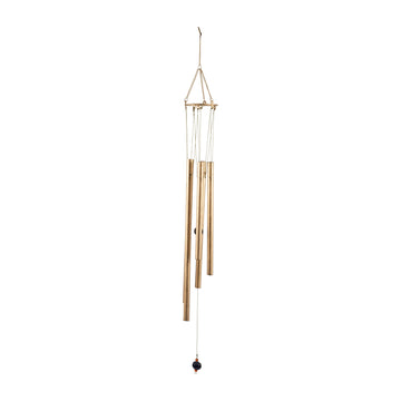 Metal 5-Pipes Wind Chime 34" - Antique Gold