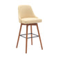 Sicily - Swivel Walnut Wood Faux Leather Stool