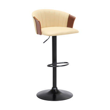 Lydia - Adjustable Walnut Wood Bar Stool