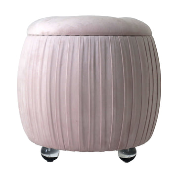 Newry Velvet Storage Stool - Pink