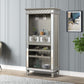 Varian II - Wine Cabinet - Mirrored & Antique Platinum - 73"