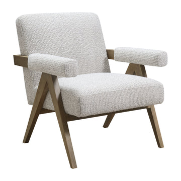 Wood Scandinavian Accent Chair - Ivory