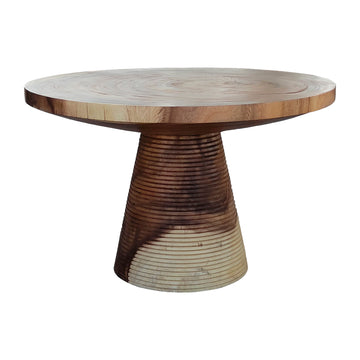 Coffee Table With Ribbed Base - Natural