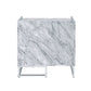 Azrael - Accent Table - White Printed Faux Marble & Chrome Finish